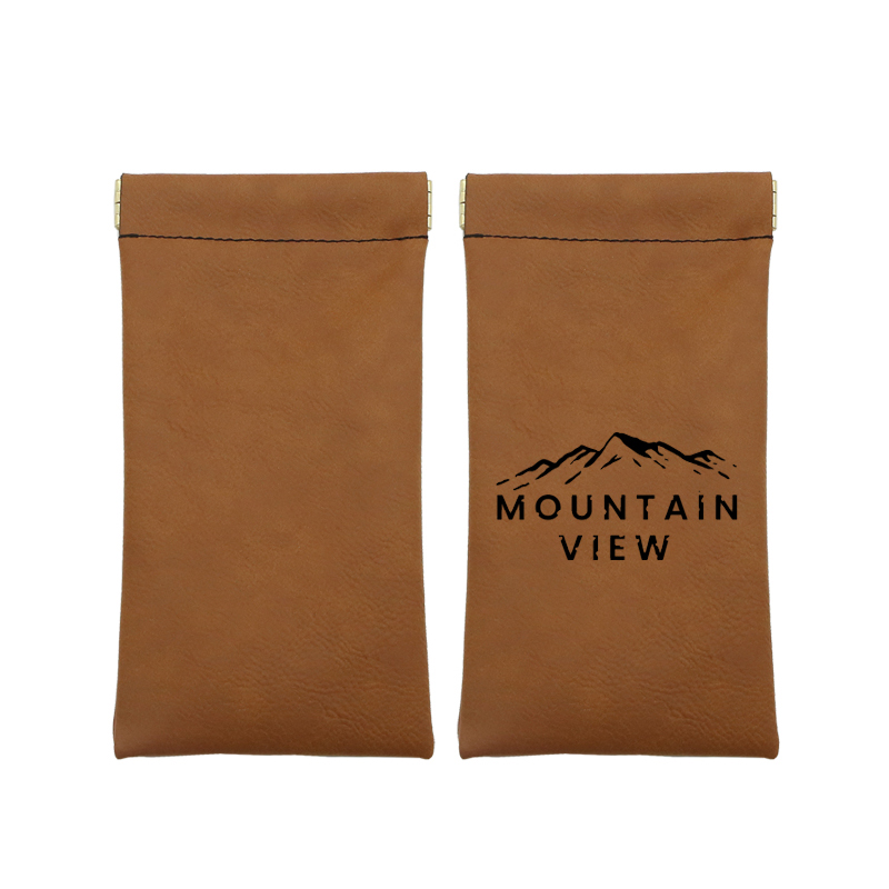 Laserable Leatherette Spring Pouch Bag