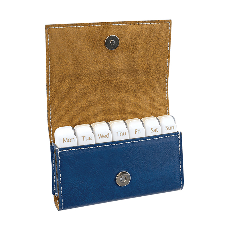 4 3/4' x 3 1/8' Laserable Leatherette Pill Box 4 3/4' x 3 1/8' Laserable Leatherette Pill Box