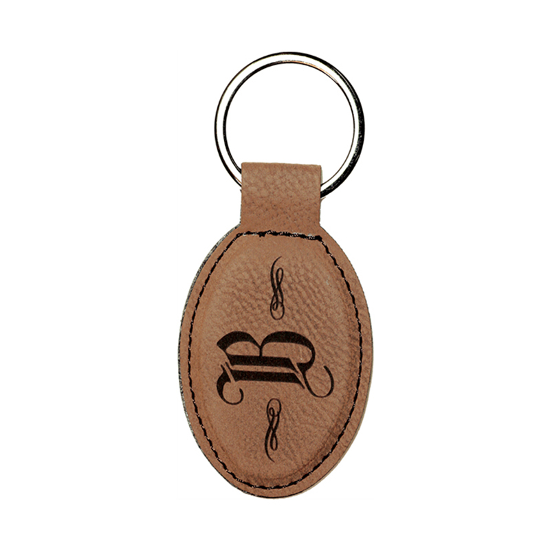 Laserable Leatherette Oval Keychain Laserable Leatherette Oval Keychain