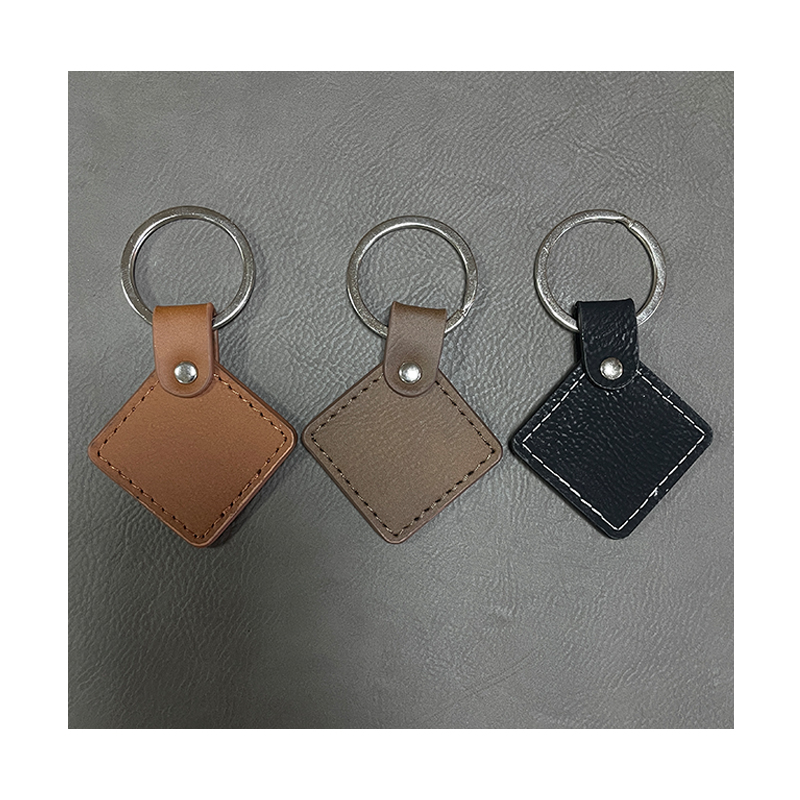 Laserable Leatherette Square Keychains with Oiled Edge Laserable Leatherette Square Keychains with Oiled Edge