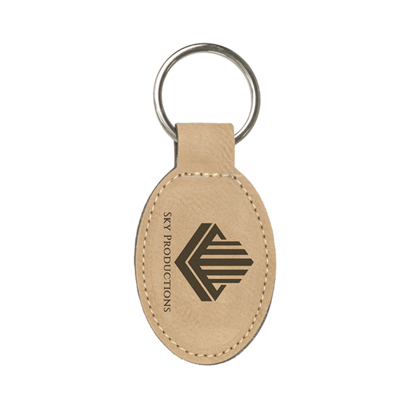 Laserable Leatherette Oval Keychain Laserable Leatherette Oval Keychain