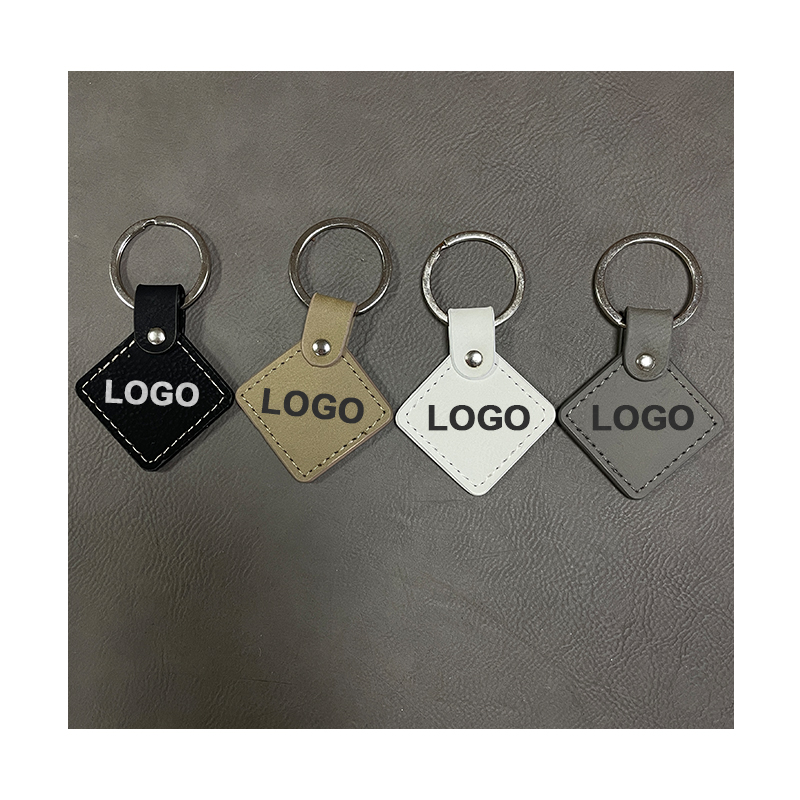 Laserable Leatherette Square Keychains with Oiled Edge Laserable Leatherette Square Keychains with Oiled Edge