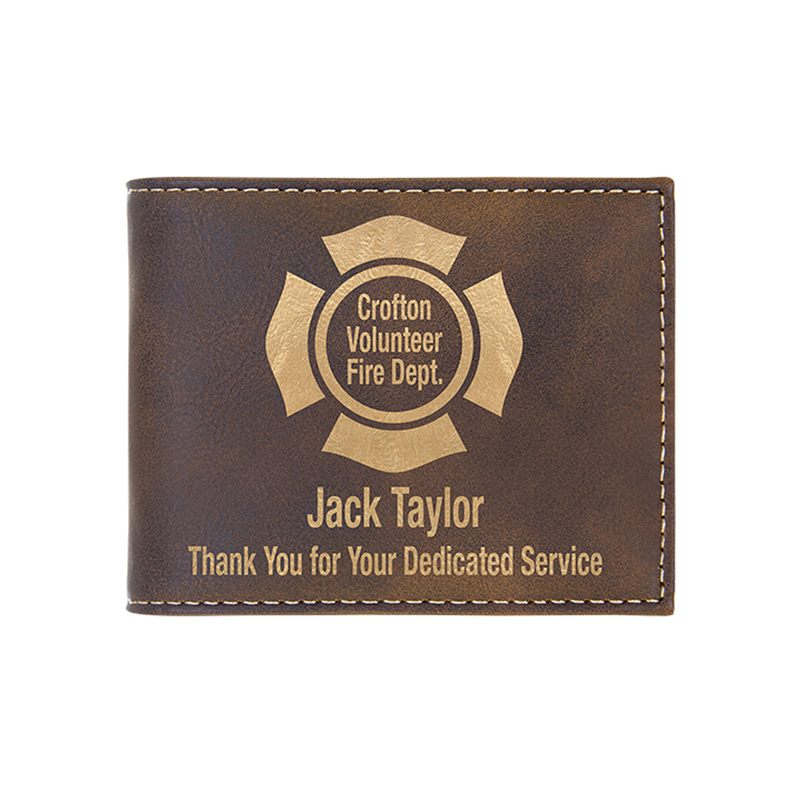 Laserable Leatherette Bi-Fold Wallet w/Flip ID Display Laserable Leatherette Bi-Fold Wallet w/Flip ID Display