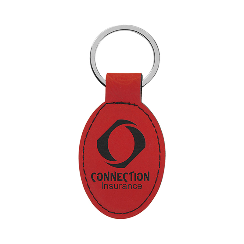 Laserable Leatherette Oval Keychain Laserable Leatherette Oval Keychain