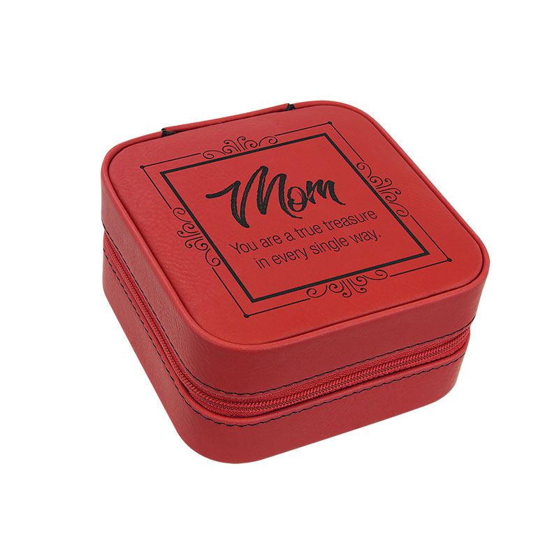 4×4 Laserable Leatherette Travel Jewelry Box with Tan Lining 4×4 Laserable Leatherette Travel Jewelry Box with Tan Lining