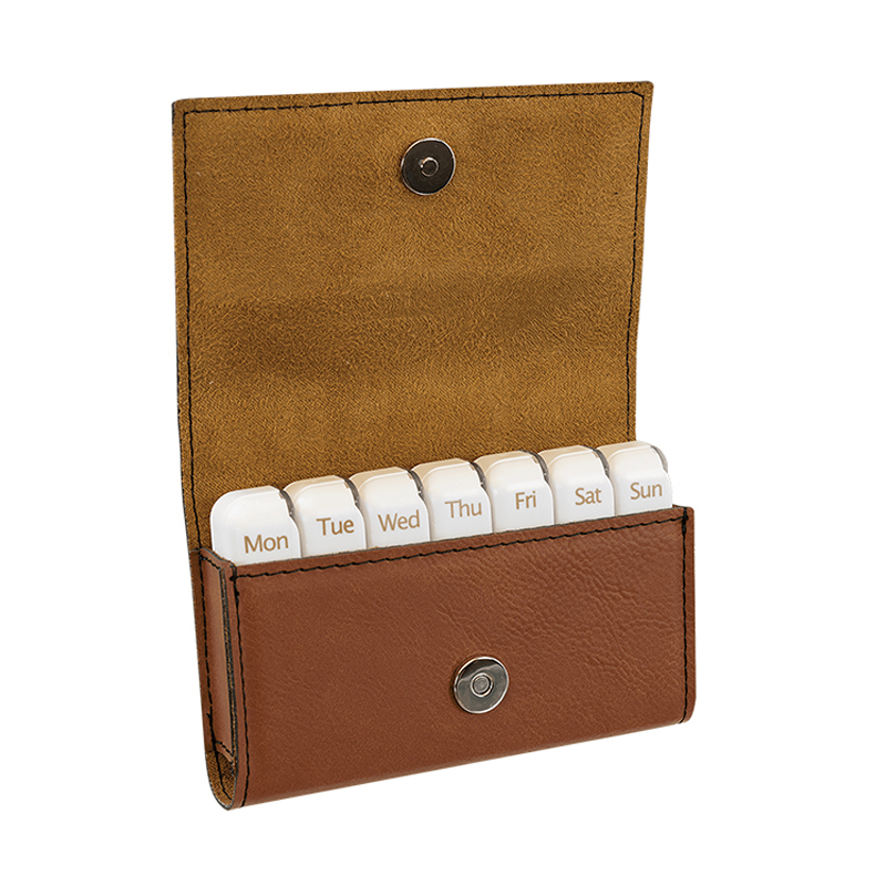 9 3/4' x 2 1/2' Laserable Leatherette Pill Box 9 3/4' x 2 1/2' Laserable Leatherette Pill Box