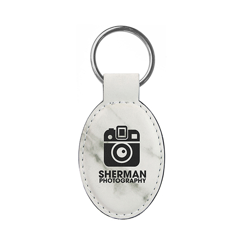 Laserable Leatherette Oval Keychain Laserable Leatherette Oval Keychain