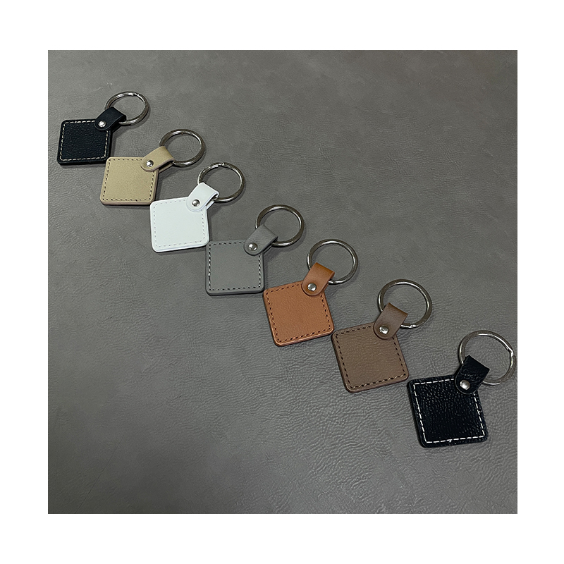 Laserable Leatherette Square Keychains with Oiled Edge Laserable Leatherette Square Keychains with Oiled Edge