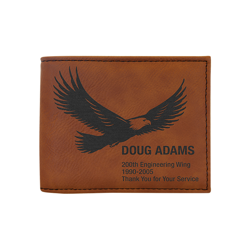 Laserable Leatherette Bi-Fold Wallet w/Flip ID Display Laserable Leatherette Bi-Fold Wallet w/Flip ID Display