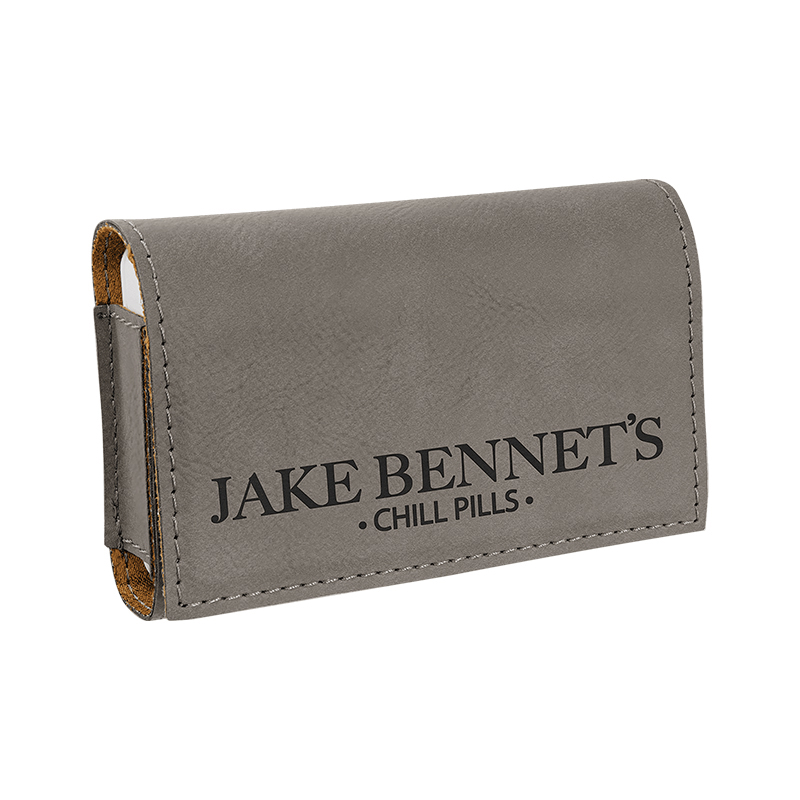 4 3/4' x 3 1/8' Laserable Leatherette Pill Box 4 3/4' x 3 1/8' Laserable Leatherette Pill Box