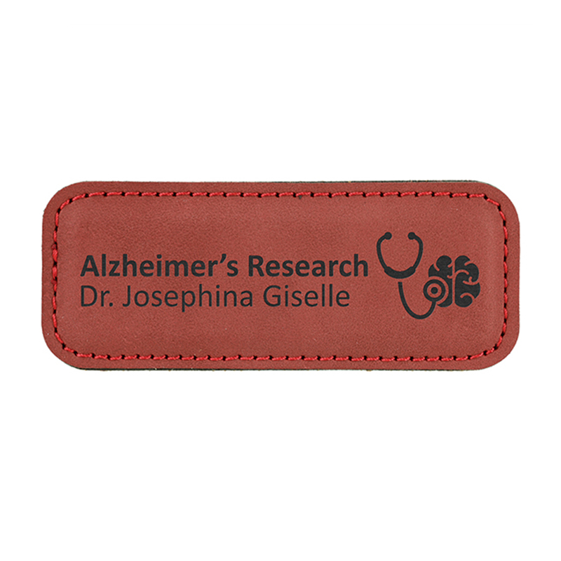 Laserable Leatherette Badge Blank with Magnet Laserable Leatherette Badge Blank with Magnet