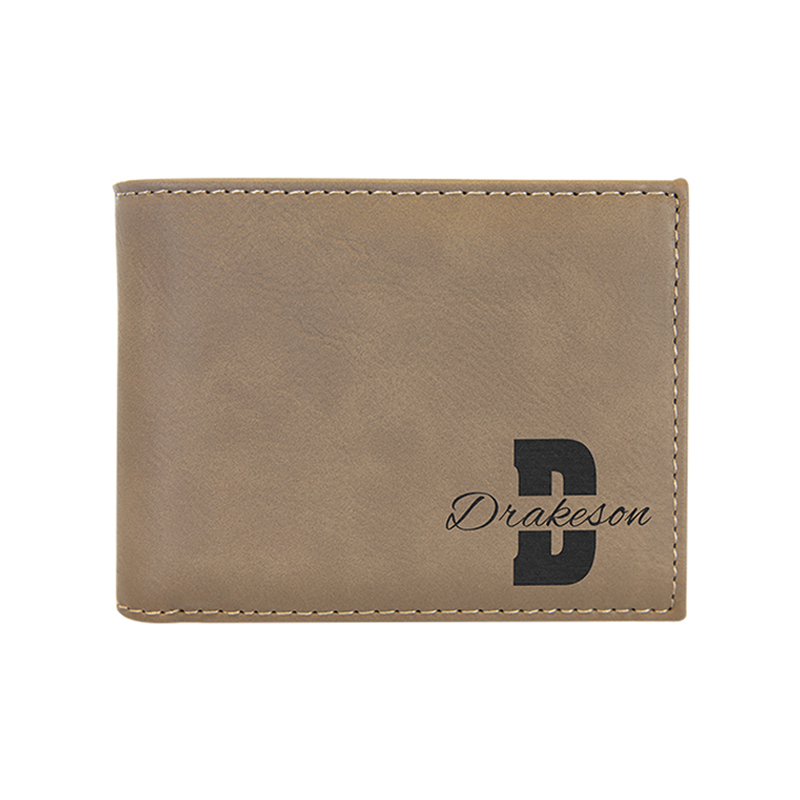 Laserable Leatherette Bi-Fold Wallet w/Flip ID Display Laserable Leatherette Bi-Fold Wallet w/Flip ID Display