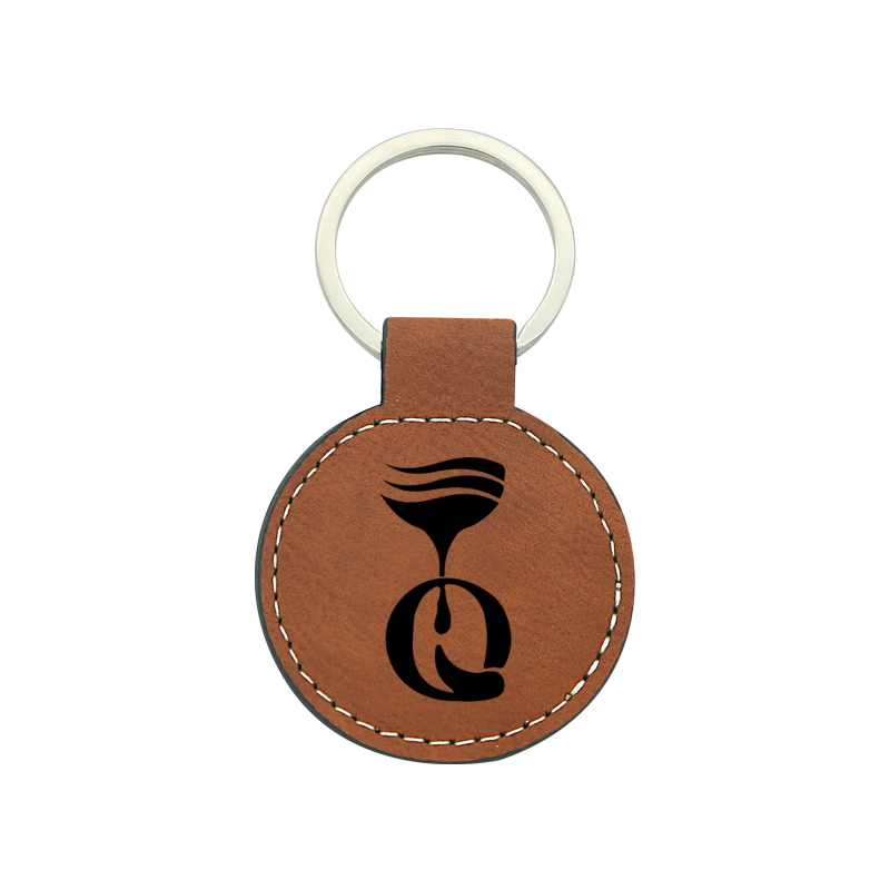 Laserable Leatherette Round Keychain Laserable Leatherette Round Keychain