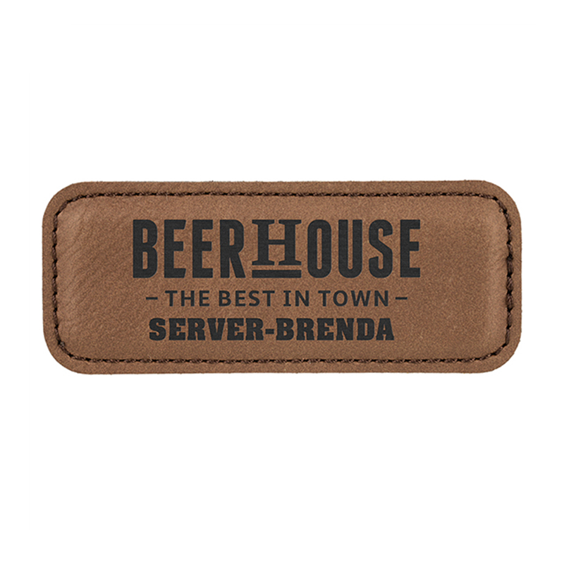 Laserable Leatherette Badge Blank with Magnet Laserable Leatherette Badge Blank with Magnet