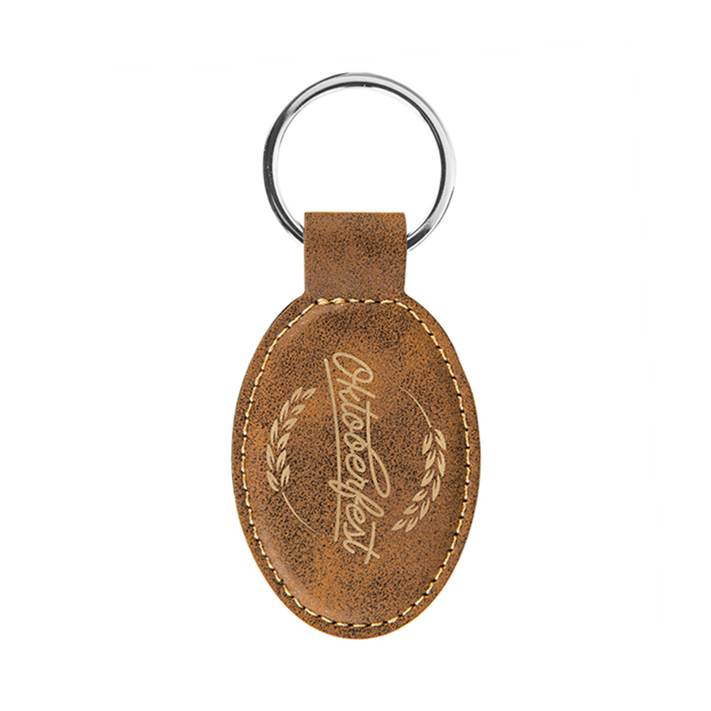 Laserable Leatherette Oval Keychain Laserable Leatherette Oval Keychain