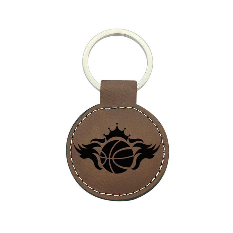 Laserable Leatherette Round Keychain Laserable Leatherette Round Keychain
