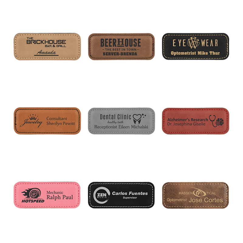 Laserable Leatherette Badge Blank with Magnet Laserable Leatherette Badge Blank with Magnet