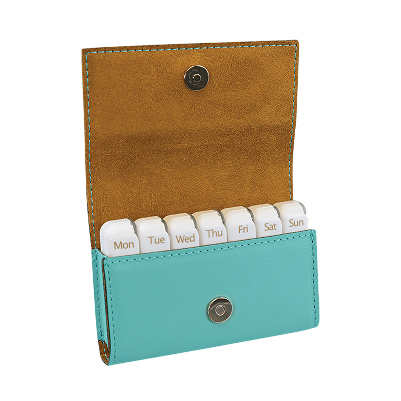 9 3/4' x 2 1/2' Laserable Leatherette Pill Box 9 3/4' x 2 1/2' Laserable Leatherette Pill Box