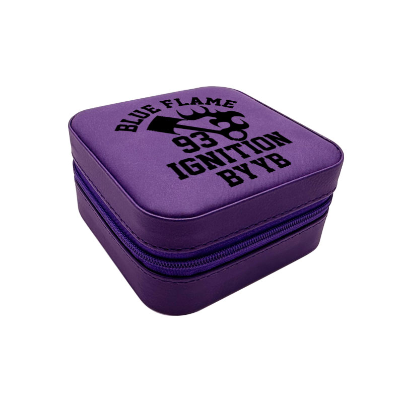 4×4 Laserable Leatherette Travel Jewelry Box with Black Lining 4×4 Laserable Leatherette Travel Jewelry Box with Black Lining