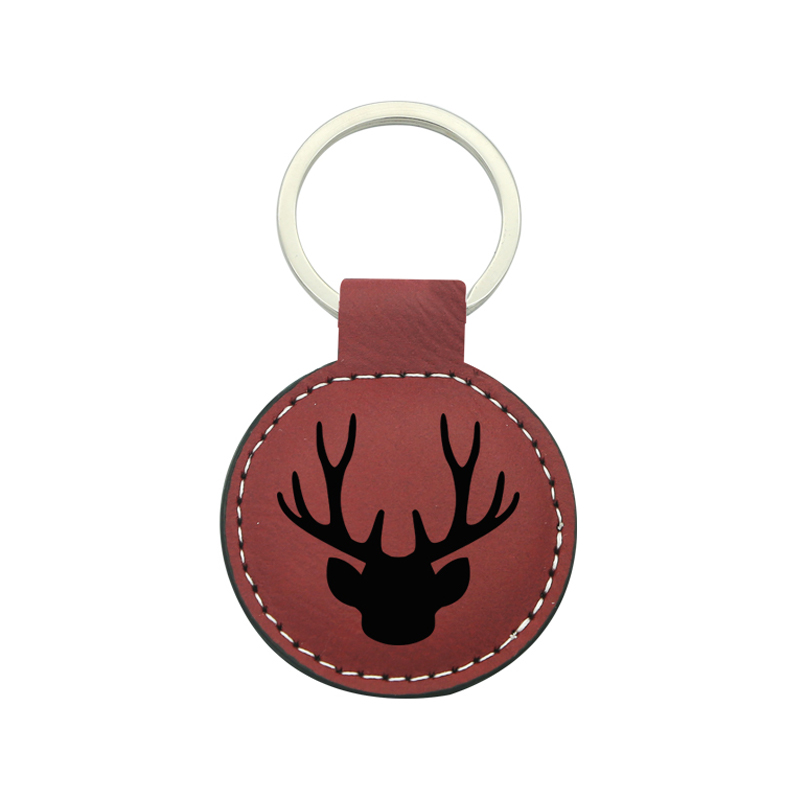 Laserable Leatherette Round Keychain Laserable Leatherette Round Keychain
