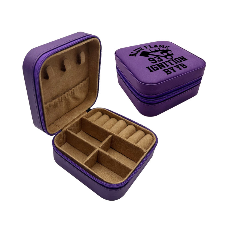 4×4 Laserable Leatherette Travel Jewelry Box with Tan Lining 4×4 Laserable Leatherette Travel Jewelry Box with Tan Lining