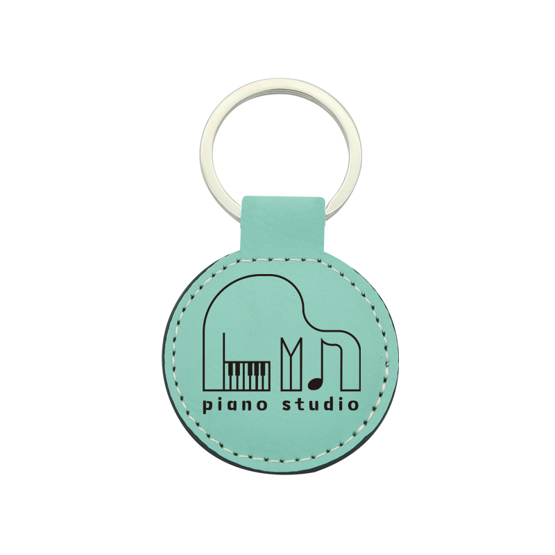 Laserable Leatherette Round Keychain Laserable Leatherette Round Keychain