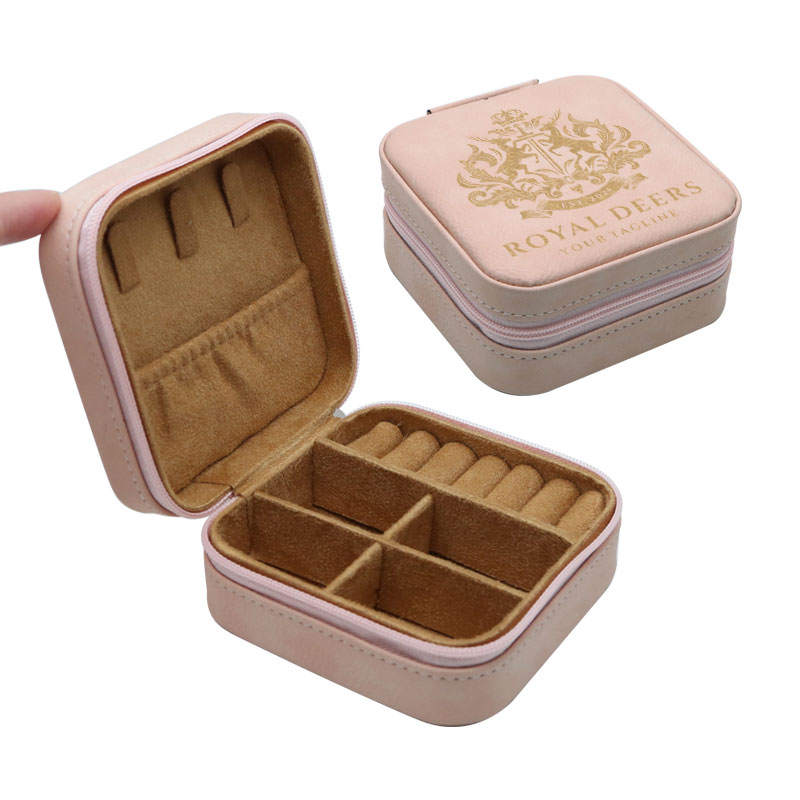 4×4 Laserable Leatherette Travel Jewelry Box with Black Lining 4×4 Laserable Leatherette Travel Jewelry Box with Black Lining