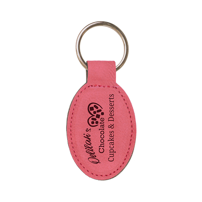 Laserable Leatherette Oval Keychain Laserable Leatherette Oval Keychain