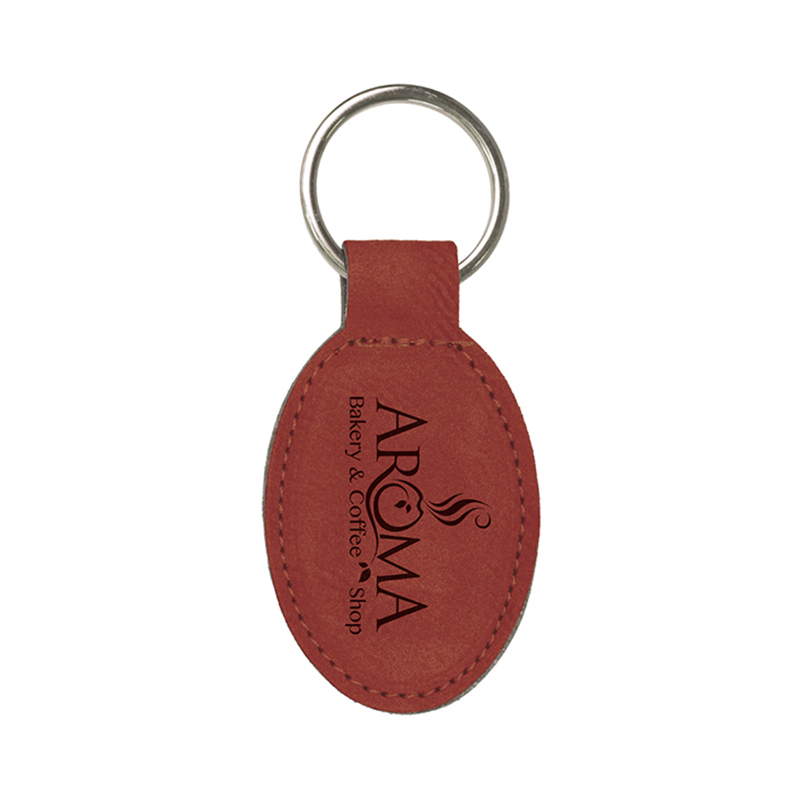 Laserable Leatherette Oval Keychain Laserable Leatherette Oval Keychain