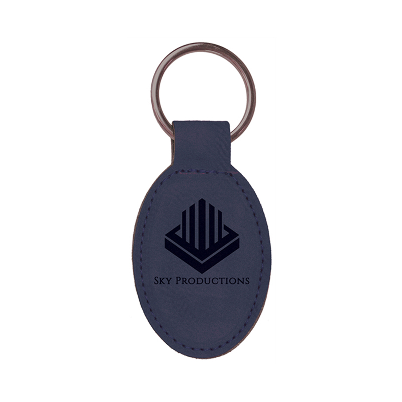 Laserable Leatherette Oval Keychain Laserable Leatherette Oval Keychain