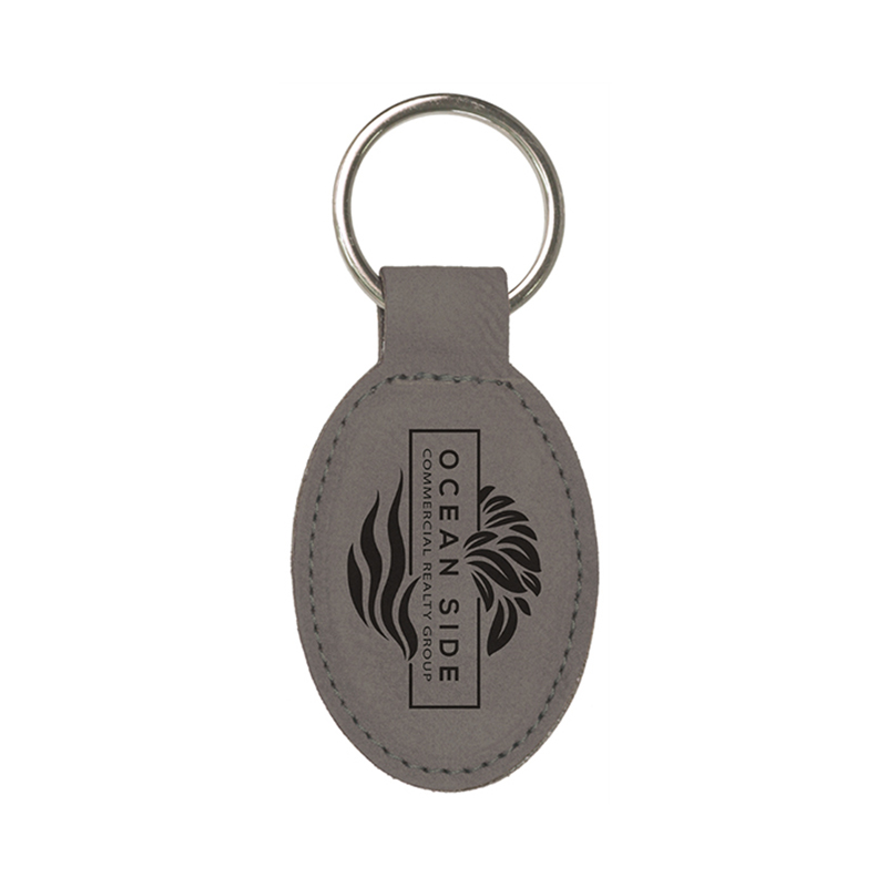Laserable Leatherette Oval Keychain Laserable Leatherette Oval Keychain