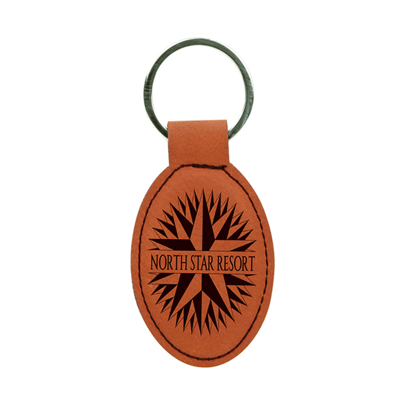 Laserable Leatherette Oval Keychain Laserable Leatherette Oval Keychain