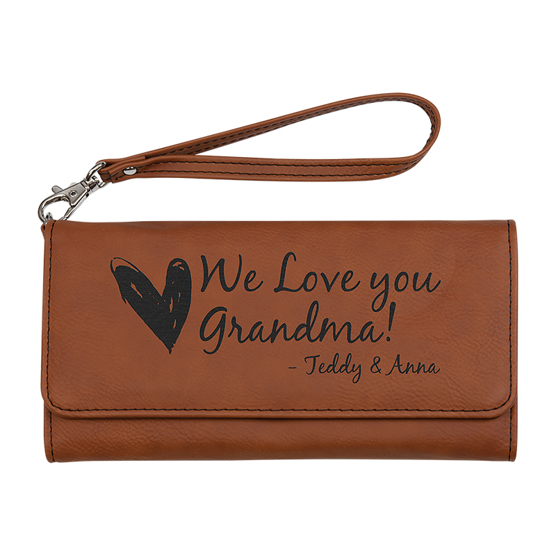 Laserable Leatherette Wallet with Strap Laserable Leatherette Wallet with Strap