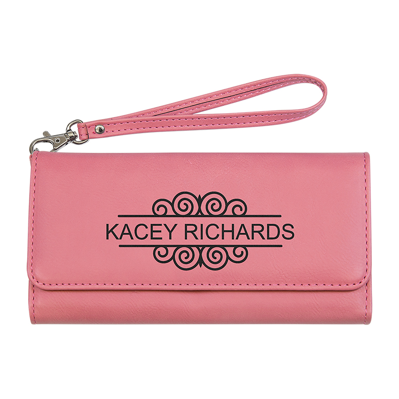 Laserable Leatherette Wallet with Strap Laserable Leatherette Wallet with Strap