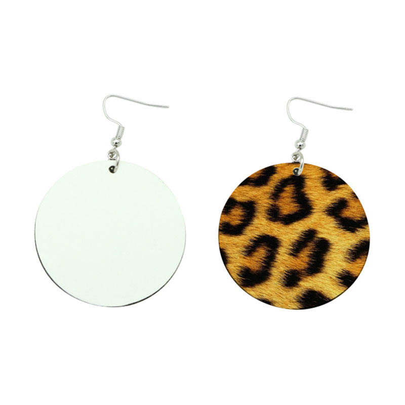Sublimation PU Leather Earring Round Shape(pair) Sublimation PU Leather Earring Round Shape(pair)