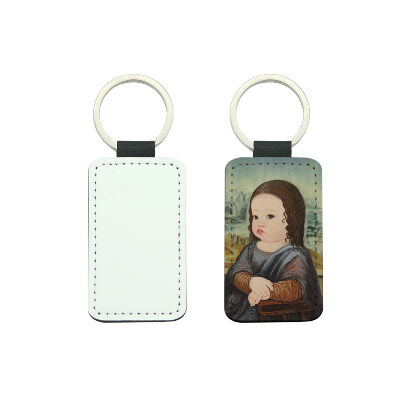Sublimation PU Leather Rectangle Keyring - Single Sided Printing Sublimation PU Leather Rectangle Keyring - Single Sided Printing