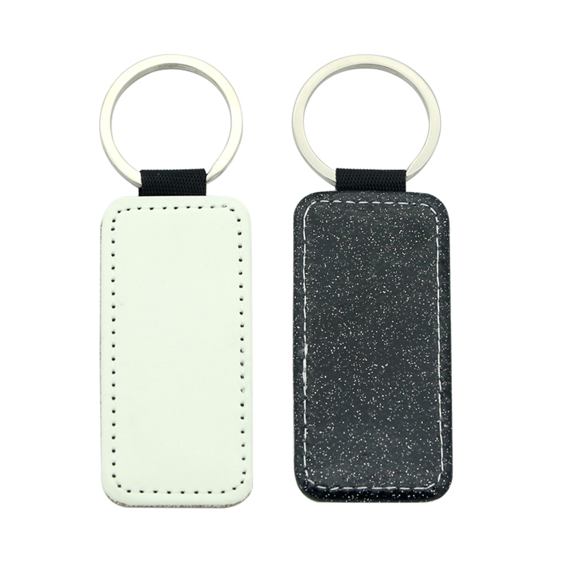 Sublimation Glittering Leatherette Rectangle Keychain - Single Sided Printing Sublimation Glittering Leatherette Rectangle Keychain - Single Sided Printing