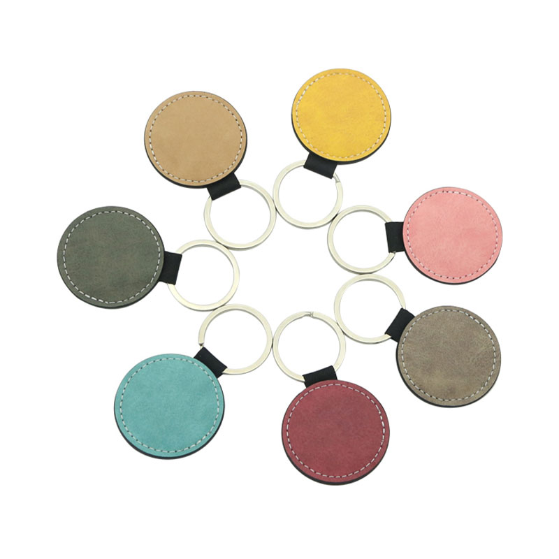 Sublimation PU Leather Round Keyring - Single Sided Printing Sublimation PU Leather Round Keyring - Single Sided Printing