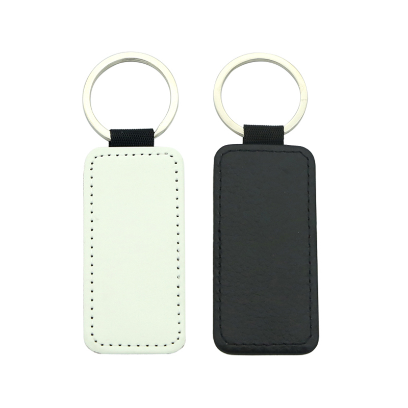 Sublimation PU Leather Rectangle Keyring - Single Sided Printing Sublimation PU Leather Rectangle Keyring - Single Sided Printing
