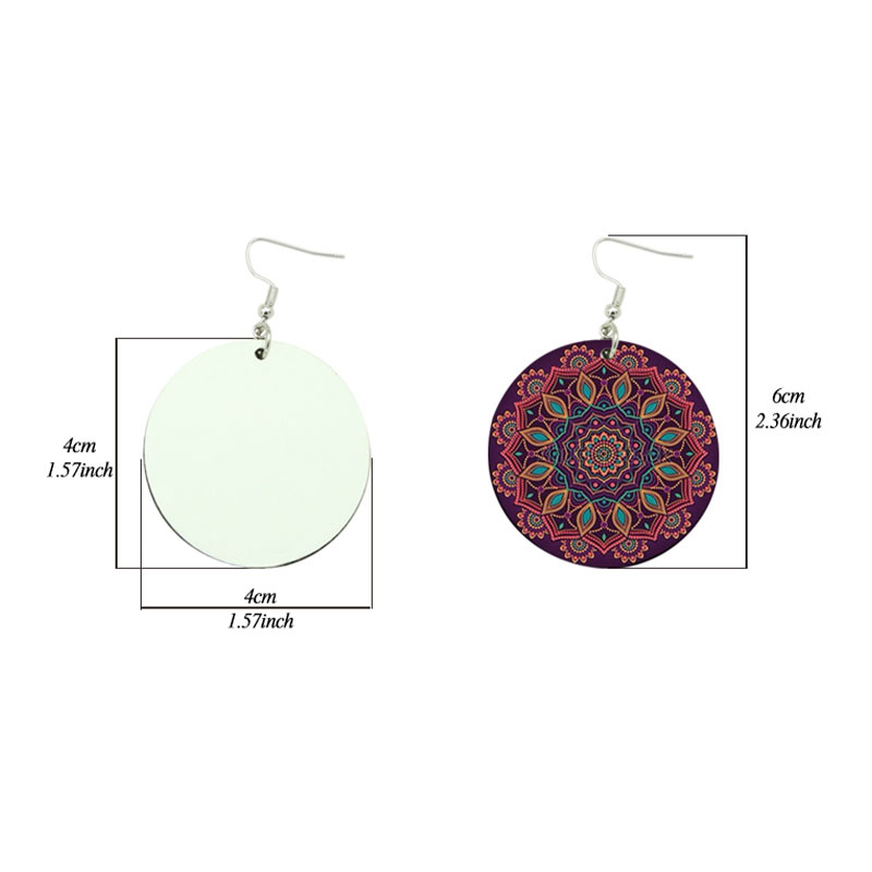 Sublimation PU Leather Earring Round Shape(pair) Sublimation PU Leather Earring Round Shape(pair)