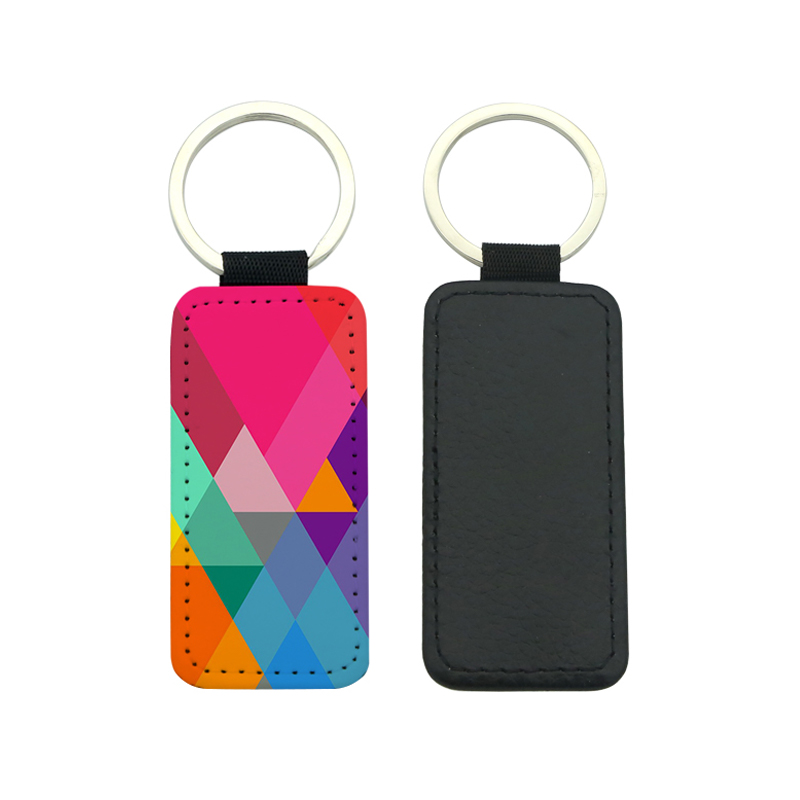 Sublimation PU Leather Rectangle Keyring - Single Sided Printing Sublimation PU Leather Rectangle Keyring - Single Sided Printing