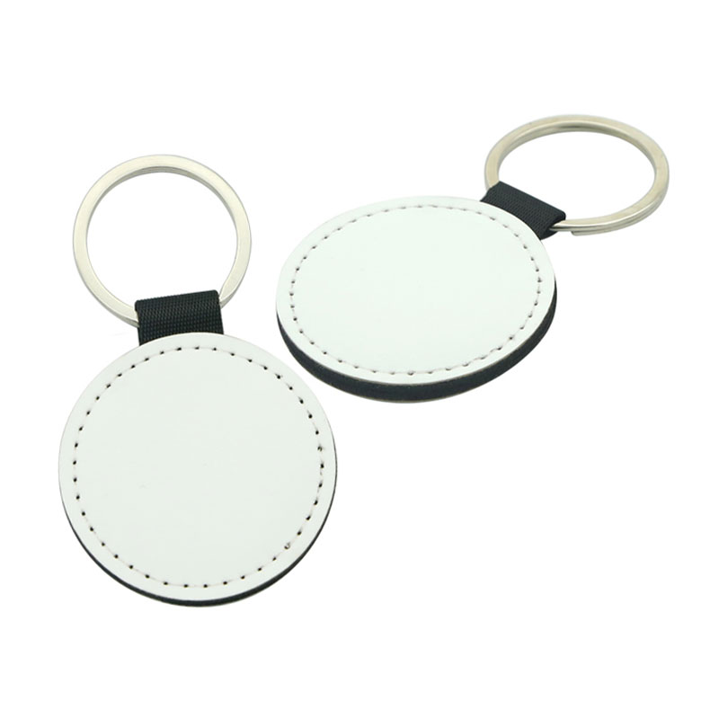 Sublimation PU Leather Round Keyring - Single Sided Printing Sublimation PU Leather Round Keyring - Single Sided Printing