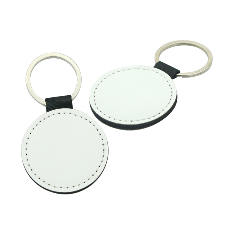 Sublimation Pu Leather Round Keyring - Double Sided Printing Sublimation Pu Leather Round Keyring - Double Sided Printing