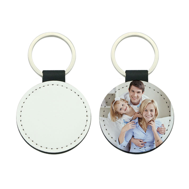 Sublimation PU Leather Round Keyring - Single Sided Printing Sublimation PU Leather Round Keyring - Single Sided Printing