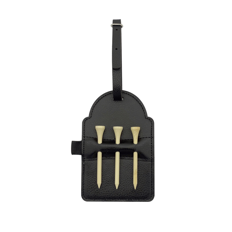 Sublimation Leatherette Golf Bag Tag with 3 Wooden Tees Sublimation Leatherette Golf Bag Tag with 3 Wooden Tees