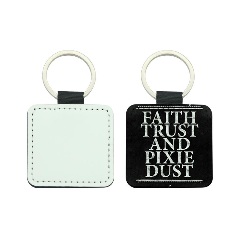 Sublimation PU Leather Square Keyring - Single Sided Printing Sublimation PU Leather Square Keyring - Single Sided Printing
