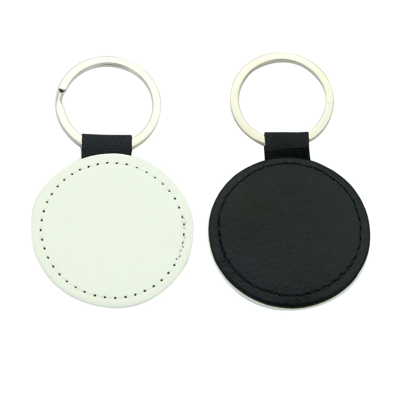 Sublimation PU Leather Round Keyring - Single Sided Printing Sublimation PU Leather Round Keyring - Single Sided Printing