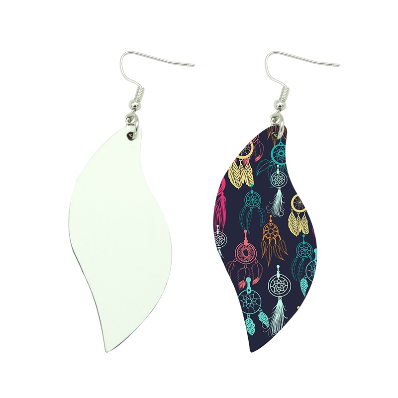 Sublimation PU Leather Earring Leaf Shape(pair) Sublimation PU Leather Earring Leaf Shape(pair)