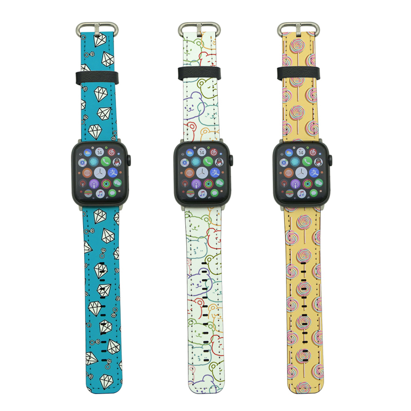 Sublimation PU Leather Apple iWatch Bands for Series 1/2/3-38mm