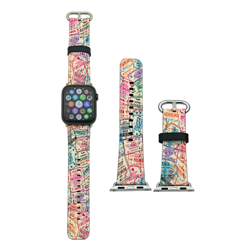 Sublimation PU Leather Apple iWatch Bands for Series 4/5-40mm